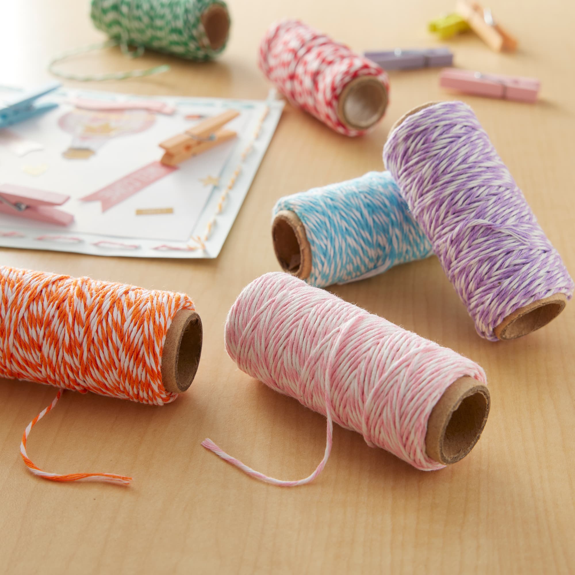 6 Packs: 12 ct. (72 total) 25yd. Rainbow Mix Twine Spools by Recollections™